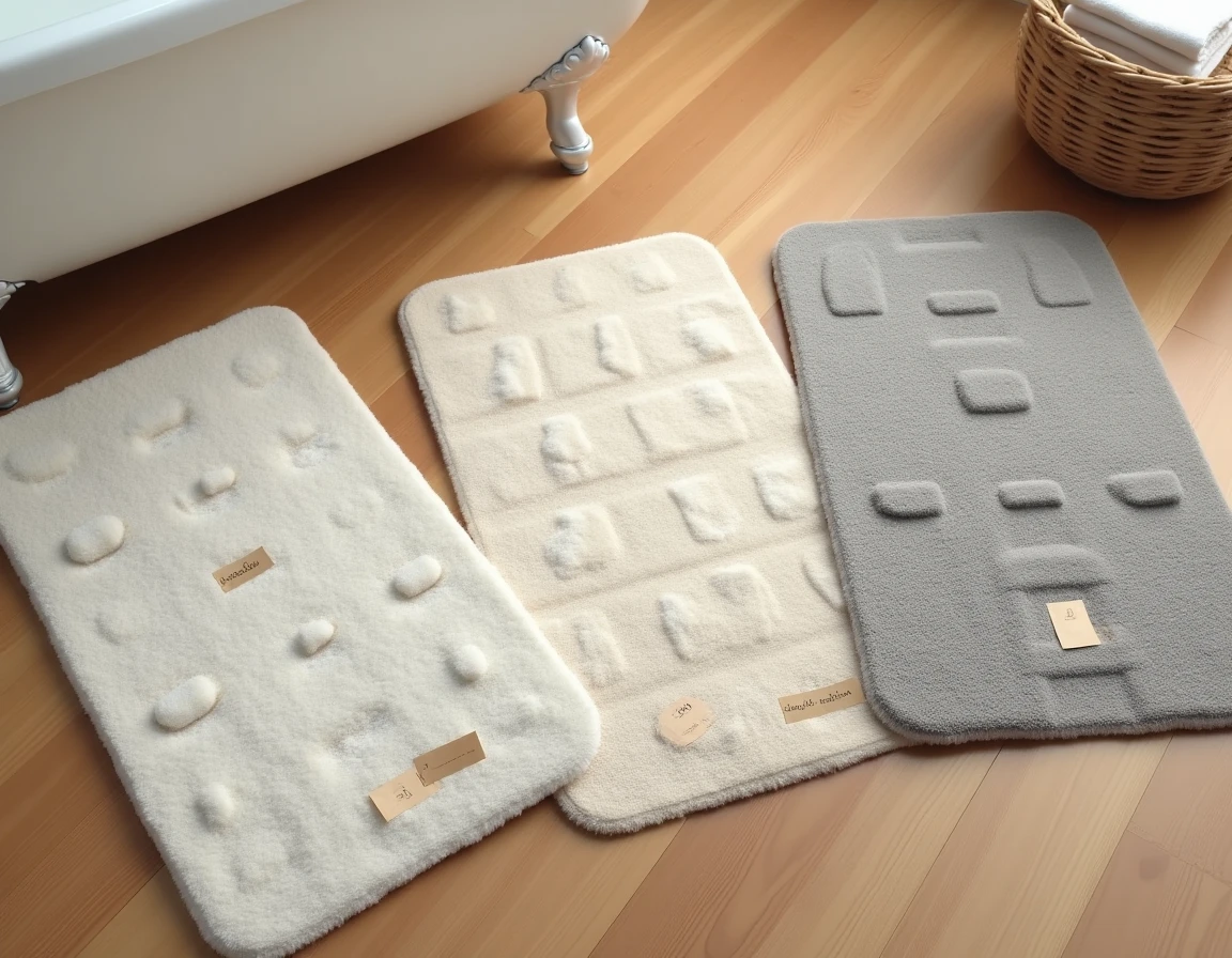 Comparaison de trois tapis antidérapants de bain en différentes matières pour peaux sensibles et allergiques