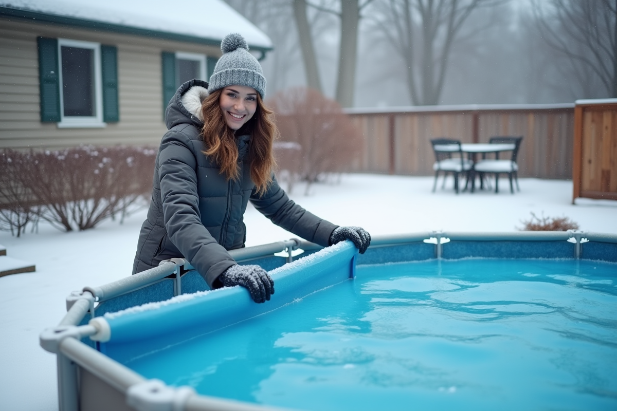 Jeune femme ajustant la couverture d