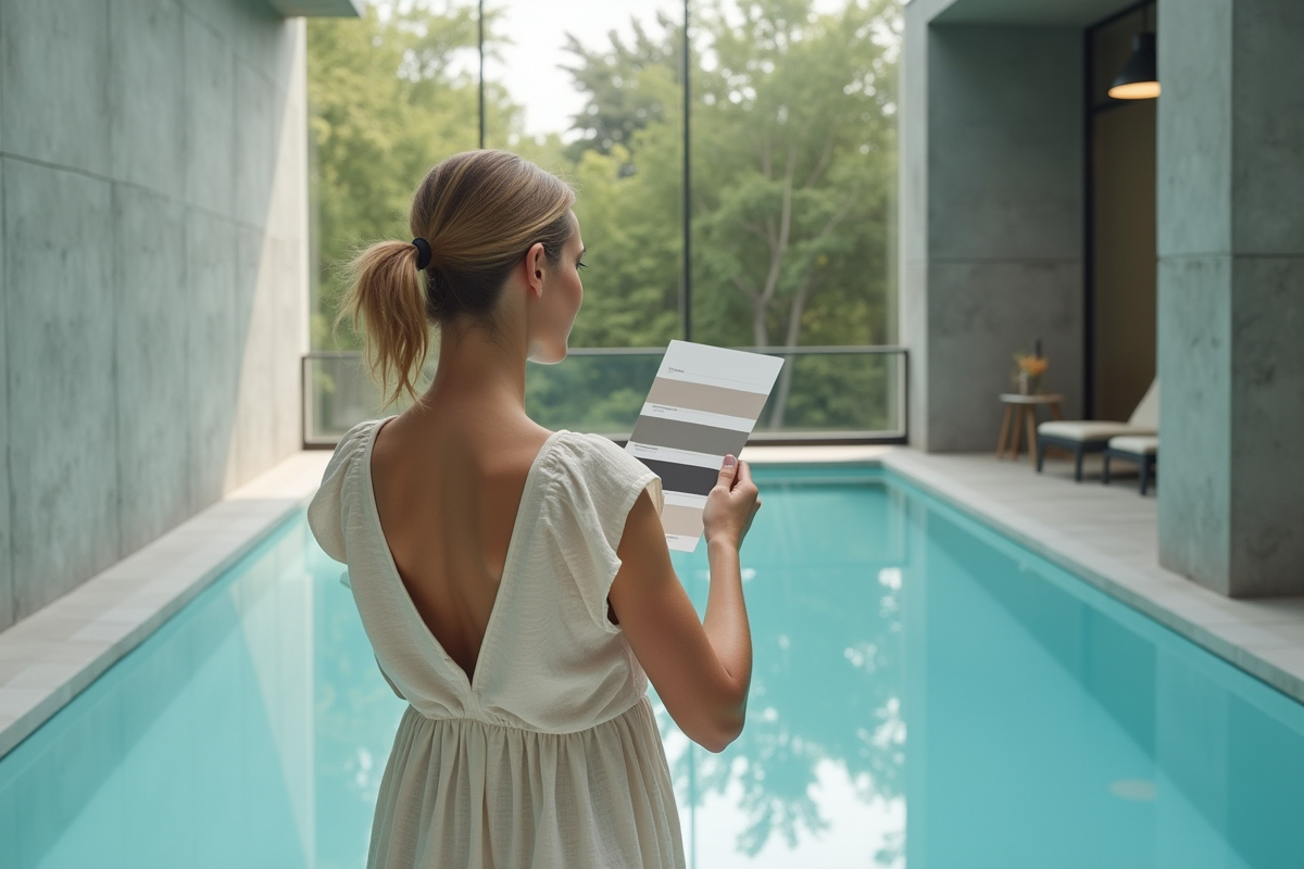 Femme examinant une palette de couleurs près d