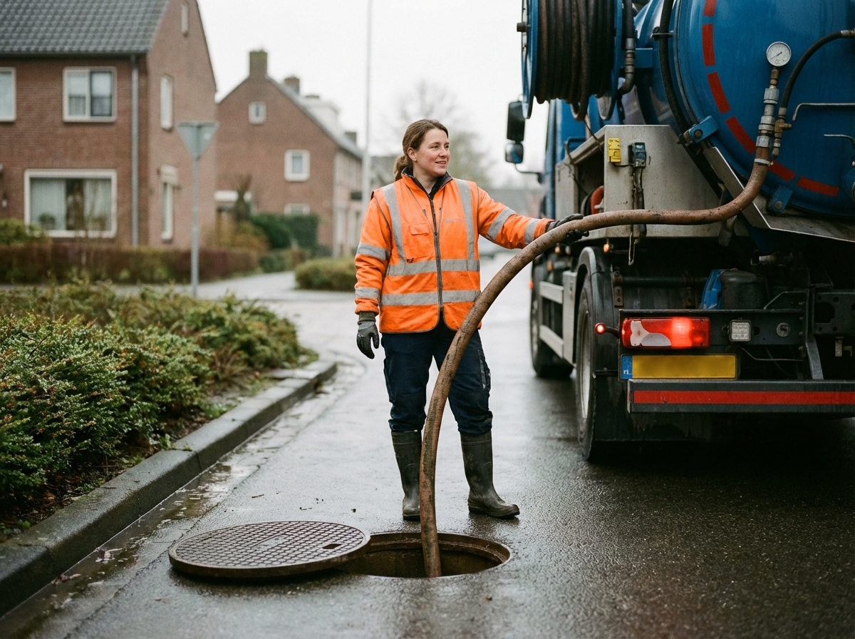 Femme municipale supervise un jet d
